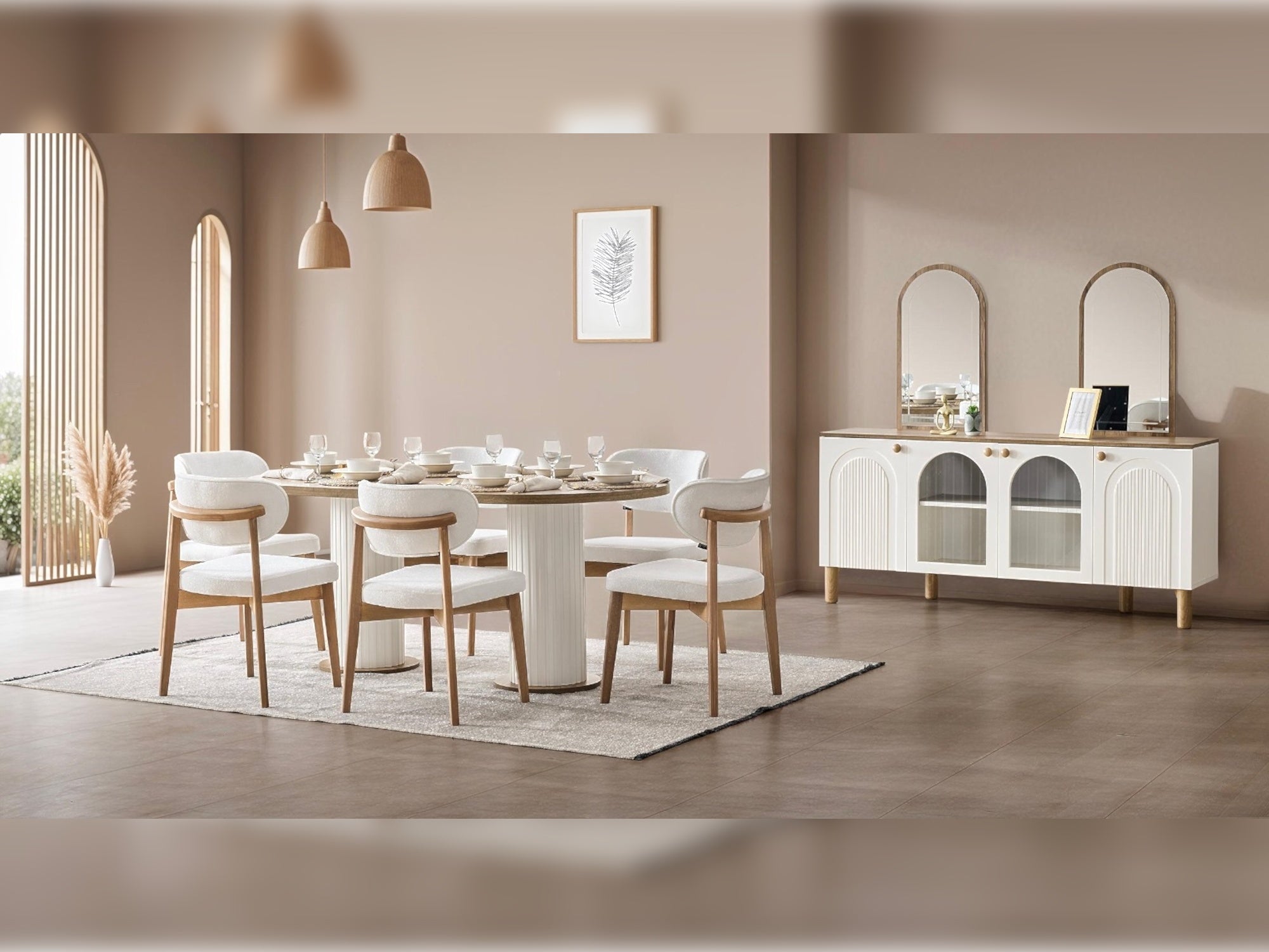 Bohem Diningroom (Consol With Mirror & Dining Table & 6 Dining Chair)