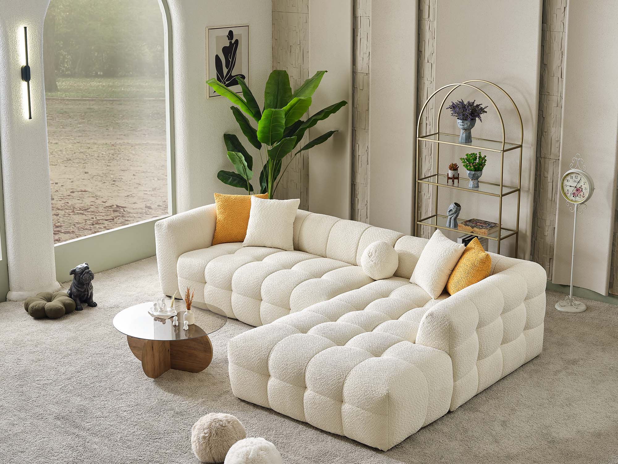 Teddy Sectional Cream