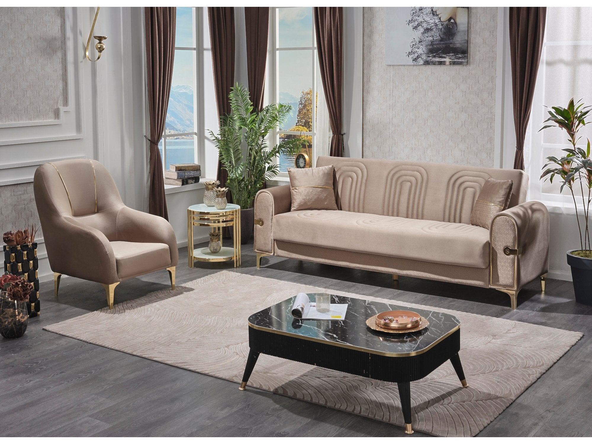 Siderno Convertible Livingroom Set (2 Sofa & 2 Chair)