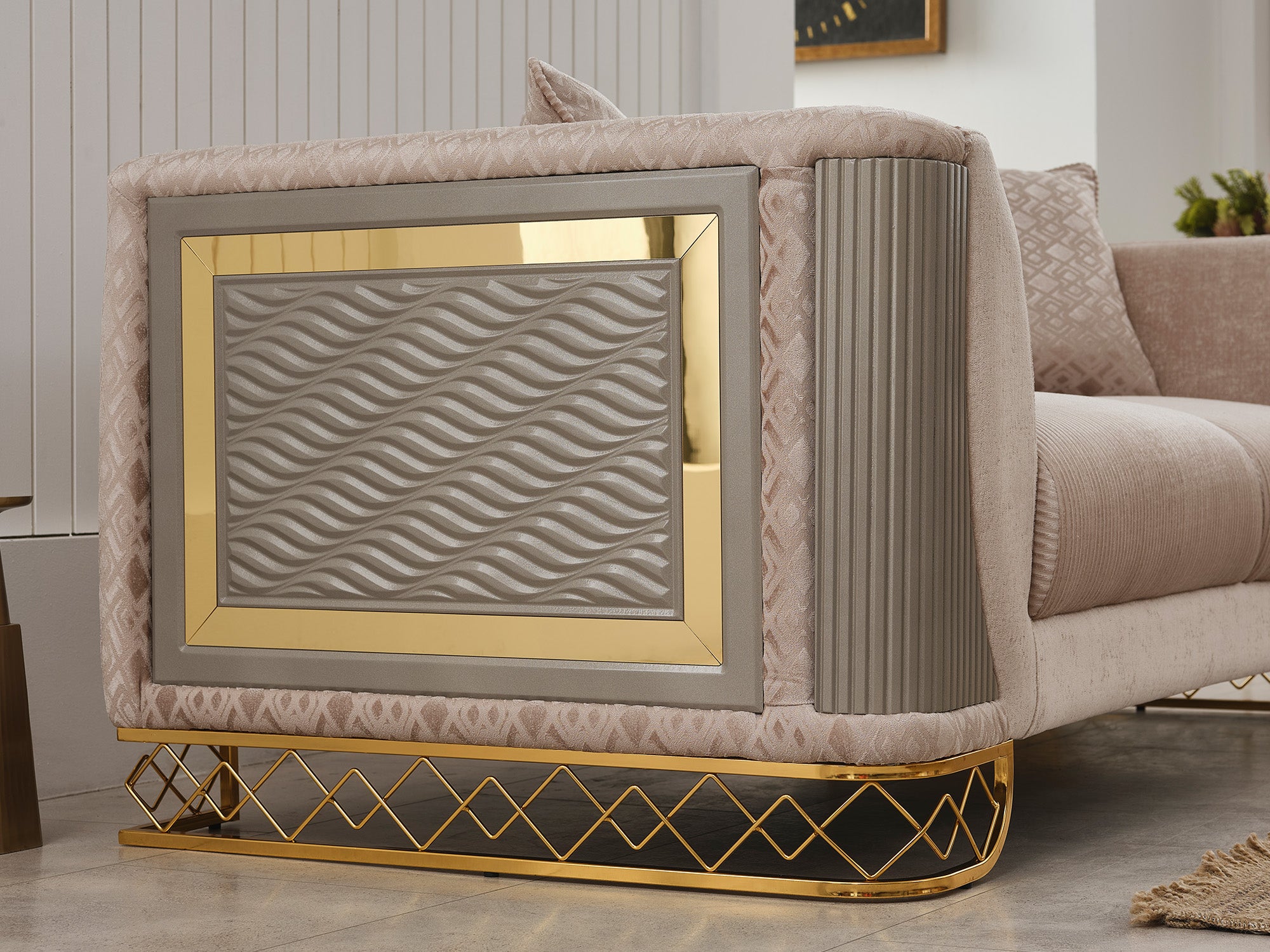 Valentino Stationary Loveseat Beige