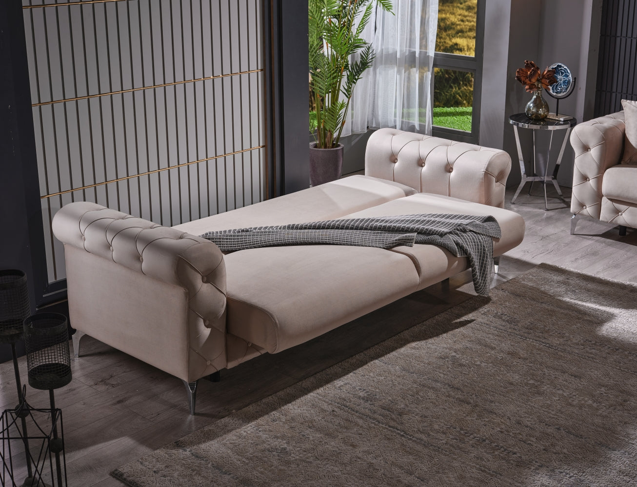 Riva Convertible Sofa Cream